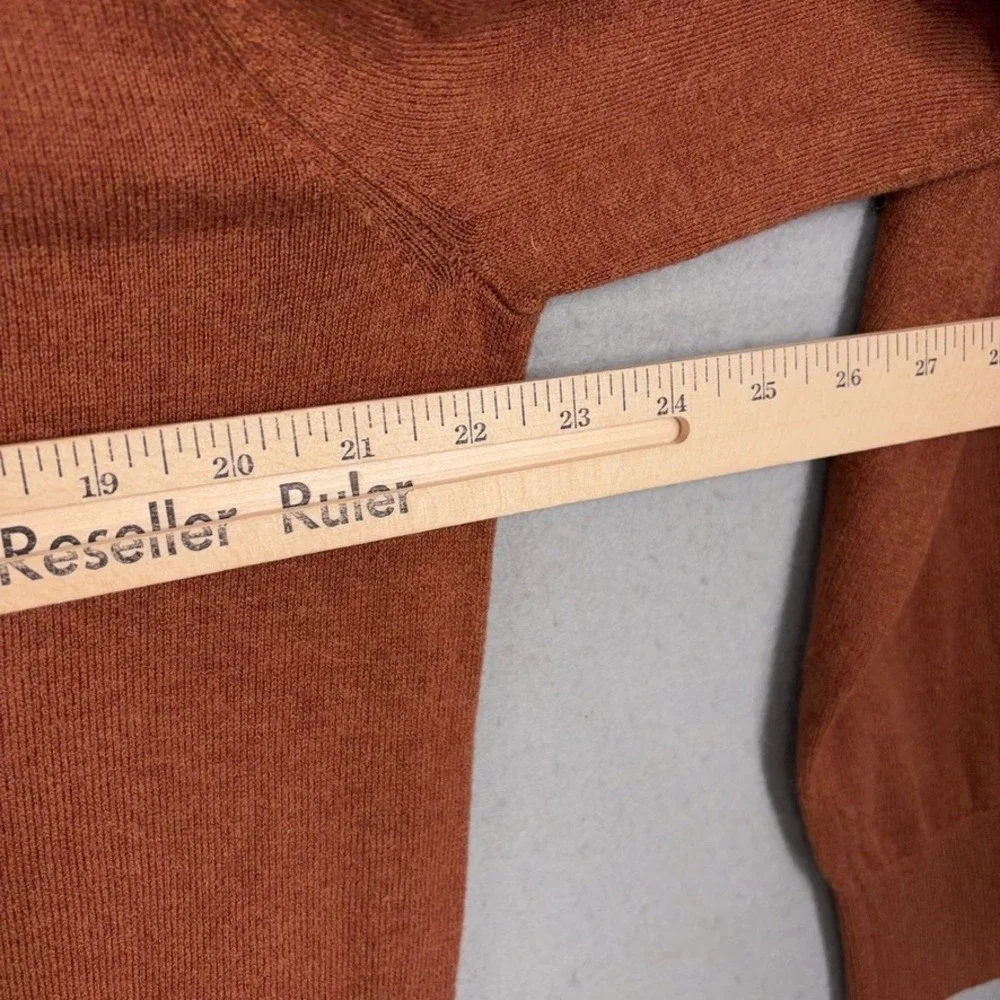 Banana Republic Sweater Mens XL Orange Cotton Cashmere V-Neck Pullover Classic